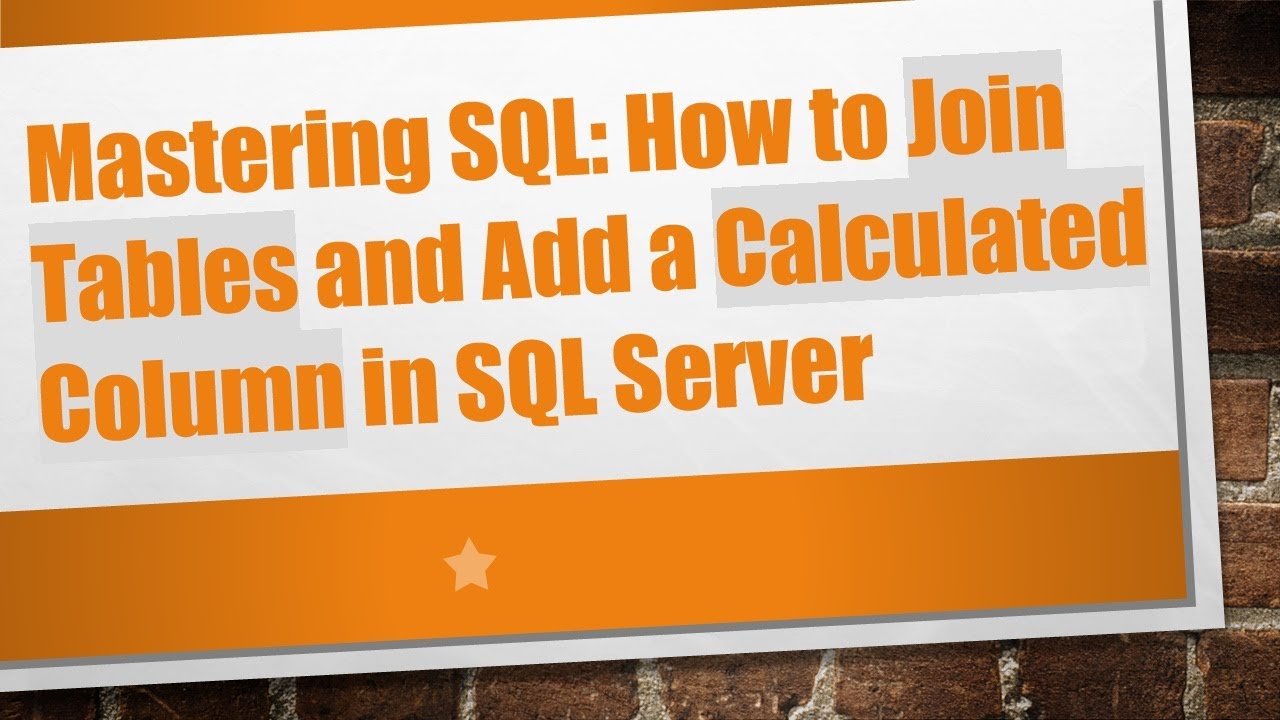 Mastering SQL: How to Join Tables and Add a Calculated Column in SQL Server