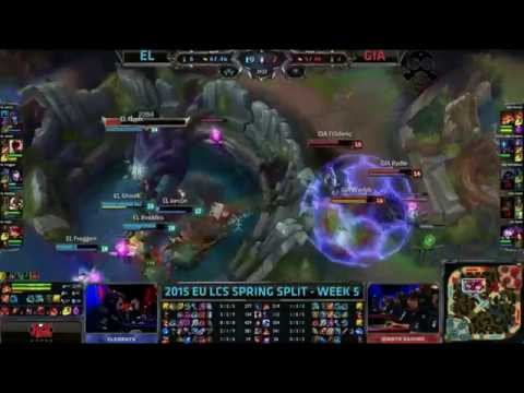 LCS 2015 EU Spring W5D1 - EL vs GIA - Baron steal + Elements throw