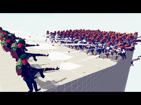 AK 47 SOLDIERS VS 100X MELEE UNITS - TOTALLY ACCURATE BATTLE SIMULATOR