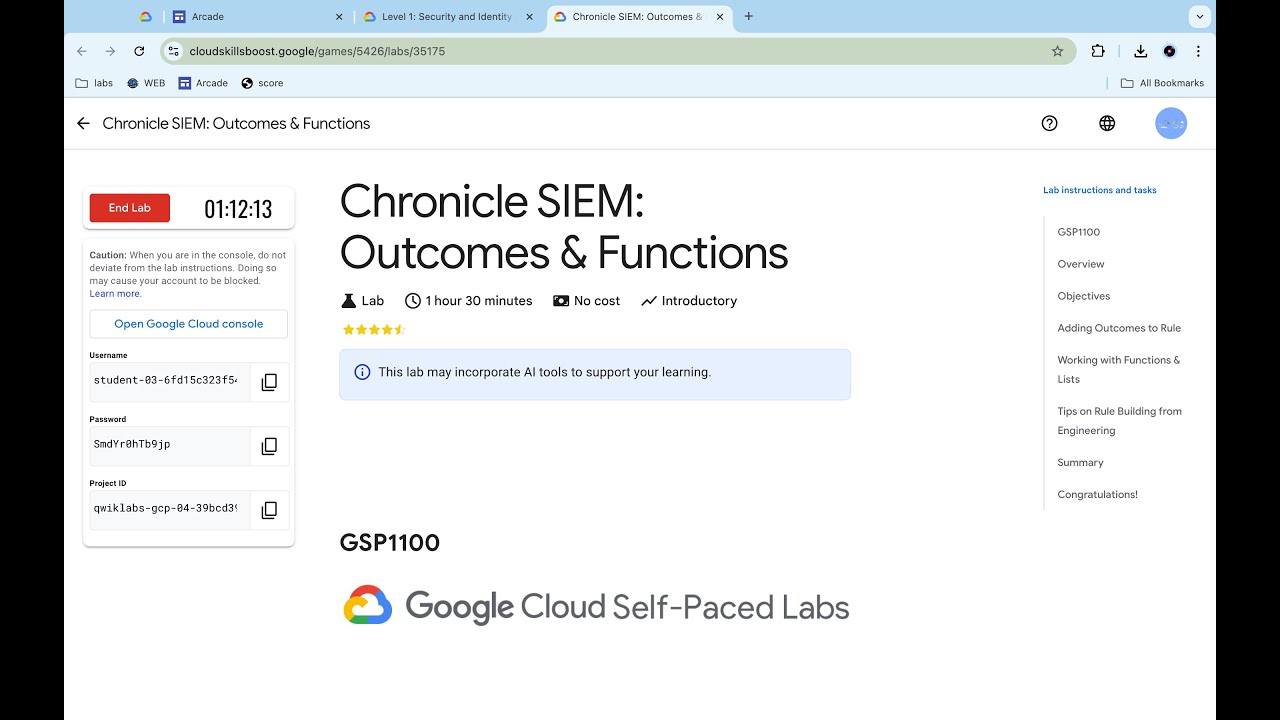 Chronicle SIEM: Outcomes & Functions | #qwiklabs | #GSP1100 | [With Explanation🗣️]