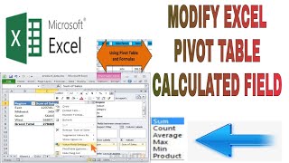 how to modify excel pivot table calculated field