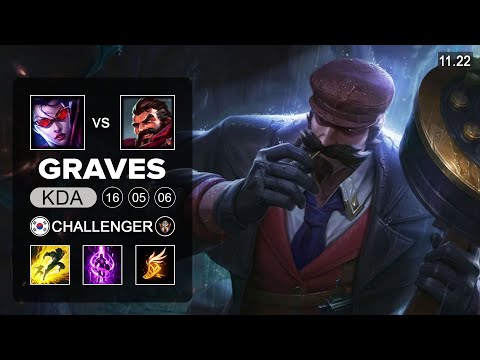 Graves Top vs Vayne - KR Challenger - Season 11 Patch 11.22