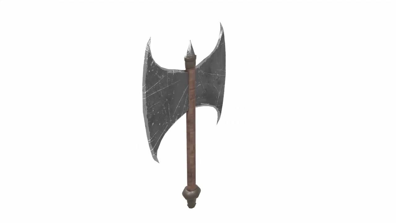 Medieval Double-Edged Axe 3D Model