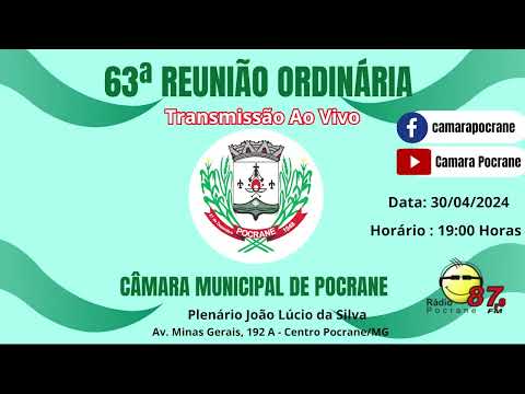 63ª Reunião Ordinária - Câmara Municipal de Pocrane