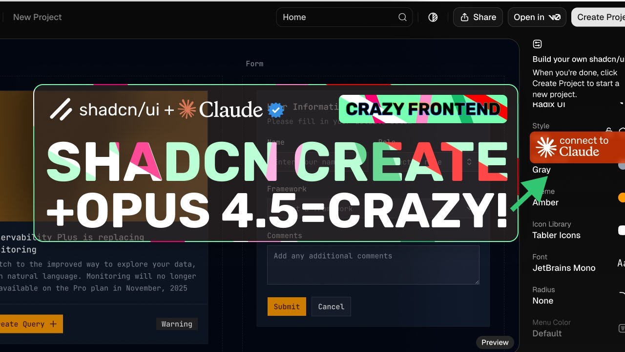 Shadcn Create + Opus 4.5 / Gemini 3 Pro: This is THE BEST WAY to make BEAUTIFUL APPS with AI!