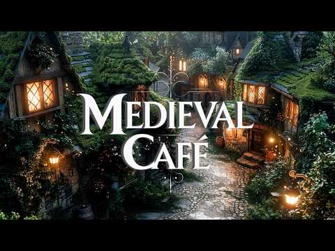 Medieval Fantasy Town  | Relaxing Harp Music & Cozy Ambience for Studying, Sleeping, or Writing