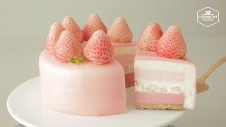 No-Bake Pink Strawberry Cheesecake Recipe