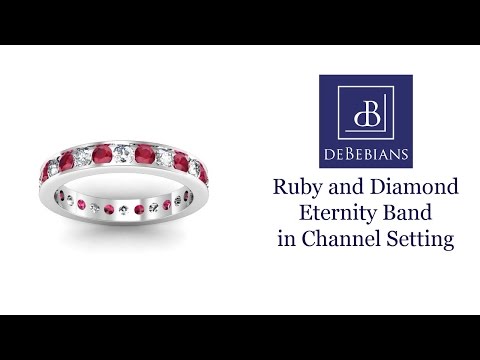 Channel Set Ruby and Diamond Eternity Ring