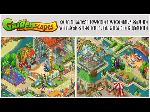 Gardenscapes: New Acres Gameplay Part 32 - Restoring Area 34: Superbutler Animation Studio