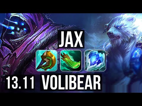 JAX vs VOLI (TOP) | 1.9M mastery, 6 solo kills, 800+ games, Godlike, 13/3/3 | KR Master | 13.11