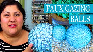 DIY Faux Gazing Balls - DIY Gazing Globe with Dollar Store Supplies #DollarStoreCrafts Party Decor