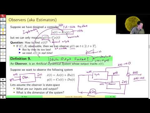 MAE509 (LMIs in Control): Lecture 6, part B - The Luenberger Observer Framework