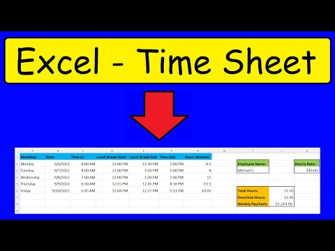 How To Make a Simple Time Sheet In Excel Video