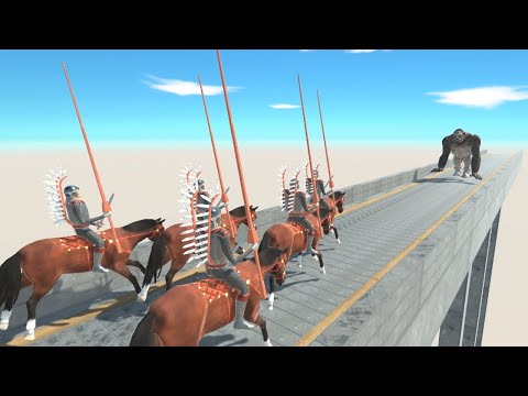 HUSSAR Horse Team Charge Attack vs ALL UNITS on Sky Bridge Animal Revolt Battle Simulator