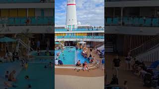 Calm Before the Party! ☀️ Lido Deck Pre-Sail Away on Carnival Celebration #shorts