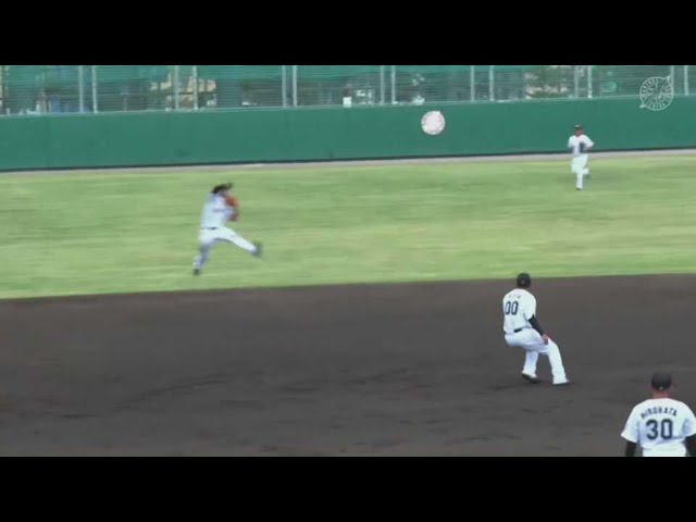 【ファーム】マリーンズ・エチェバリア ジャンピングスローの好プレーをみせる!! 2022年7月9日  千葉ロッテマリーンズ 対 埼玉西武ライオンズ
