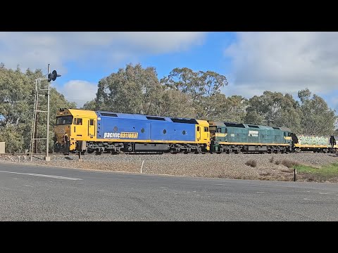 7738V PN up loaded grainy (G525 & G523, 40H), Murtoa to Geelong, 1035, 9/9/25, Glenorchy VIC 