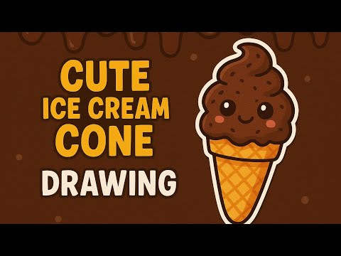 How To Draw A Cute Ice-Cream Cone🍦😍|With Colour Pencils🎨| Step-By-Step|​⁠ @Ateefa_arts_and_crafts.