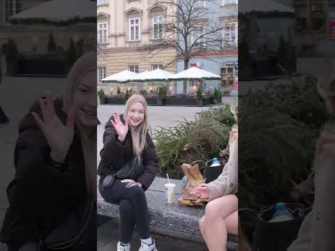 Girls in Poland Kraków wave hand reaction #shorts