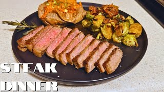 NY Strip Steak in the Cast Iron | Maple Balsamic Brussels Sprouts | Date Night at Home Made EASY 