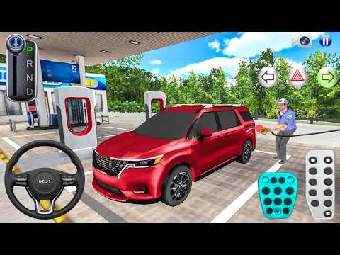 New Maroon KIA Carnival car Refueling Mountain Road Gas Station - 3D Driving Class Simulation 2026