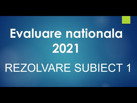 Subiect 1 - Evaluare nationala - 2021 - Matematica - Rezolvare