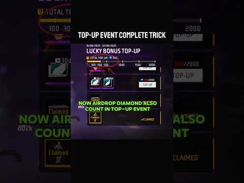 TOP-UP EVENT COMPLETE TRICK 🥶 free fire new top-up event #ffa2bgaming
