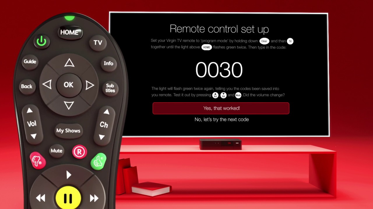 Programming your Virgin TV V6/TiVo remote to control your TV