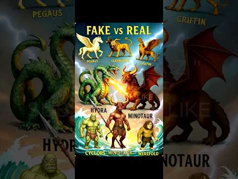 🌍WORLD MYTHICAL ANIMALS🤯 #shorts #animals #minotaur #cyclops  #dinosaur #FAKEvsREAL