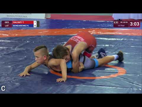 1/2 GR - 38 kg: T. GHLONTI (GEO) v. K. BONDARENKO (LAT)