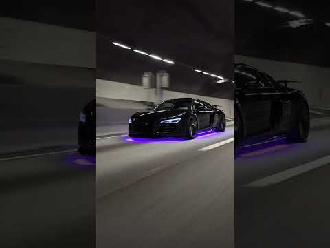Black Audi R8 V10 on streets 😍🖤 #nightcore #night #audi #audir8 #audisline #roadandtyres #sportscar