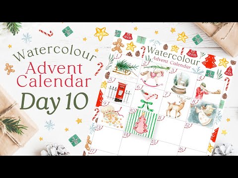 Watercolour Advent Calendar Day 10 | Paint This Festive Scene