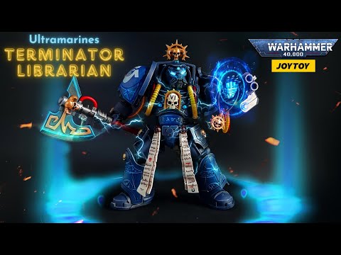 Unbox JOYTOY Warhammer 40K Ultramarines Terminator Librarian actionfigure 1/18 scale