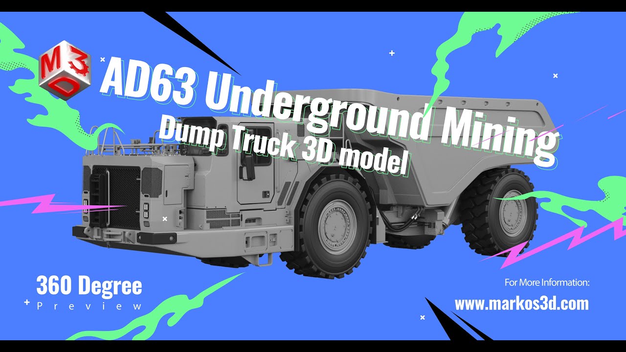 AD63 - Underground Mining Dump Truck 3D Model