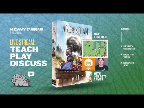 Age of Steam: Rust Belt w/Jon of JonGetsGames 5p Play-through & Round table by Heavy Cardboard