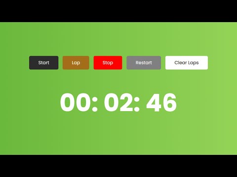 Stopwatch Javascript With Html Css Html Css Javascript Stopwatch Raselcoder