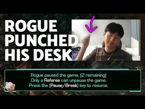 ROGUE PUNCHES HIS DESK and accidentally pauses the game | vs Zest DH Last Chance Group A (Bo3 ZvP)