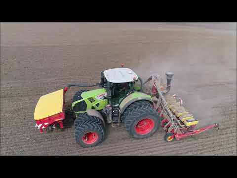 Raps legen 2020 Claas Axion 870 + Väderstad Tempo V12 Fronttank FH 2200