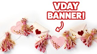 DIY Valentines Day Envelope Heart Garland | DIY Valentines Day Felt Heart Garland