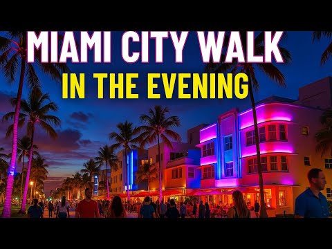 Miami City Walk in the Evening | Vibrant Miami Vibes