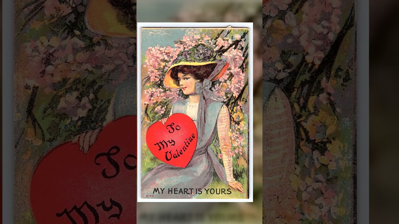 Valentine's Day Linen Postcard, Corsica Postmark 1912 Video