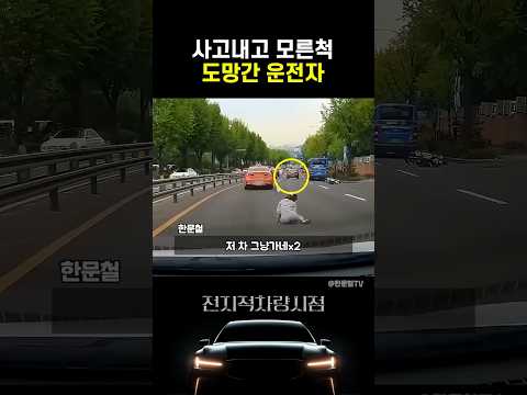 사고내고 모른척 도망간 운전자