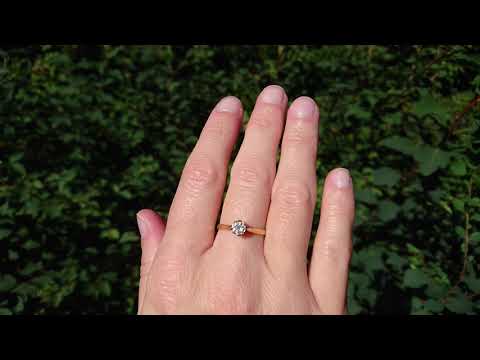 18ct gold vintage 0.40ct diamond solitaire ring