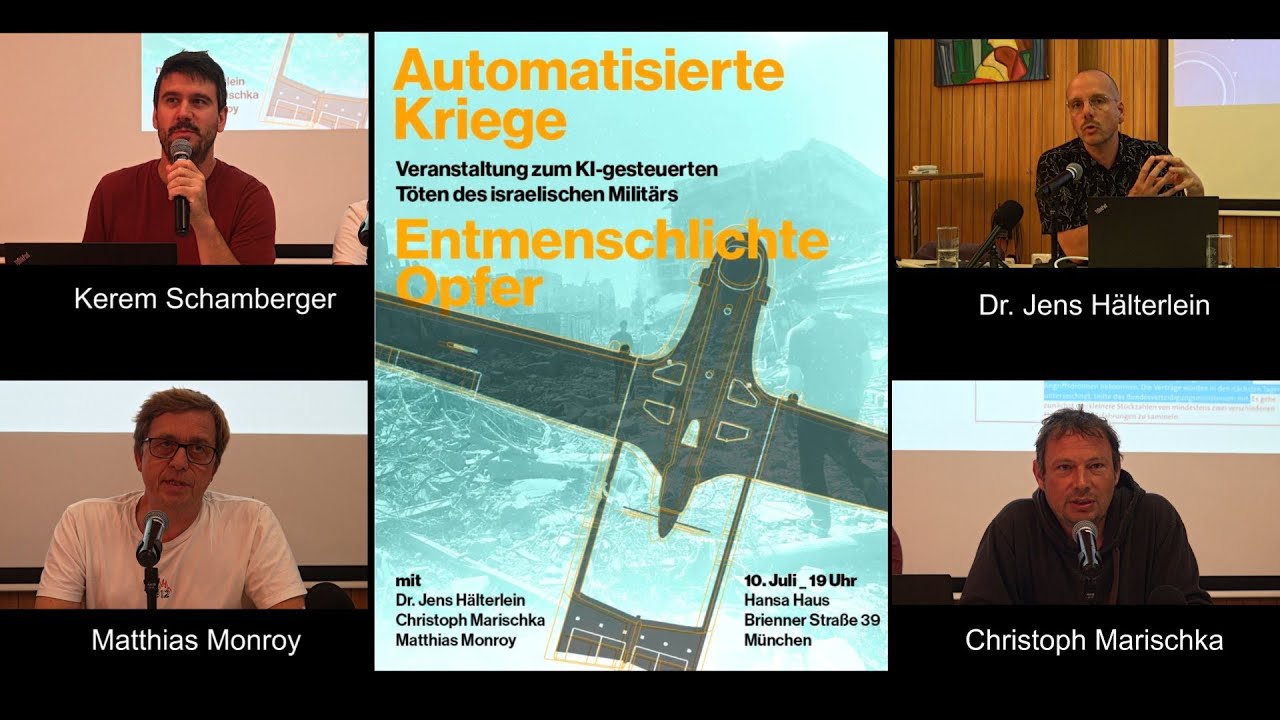 Automatisierte Kriege, entmenschlichte Opfer. Vorträge und Diskussion am 10.7.2025 im Hansa Haus München