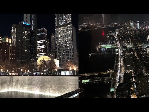 9/11 Memorial + One World Trade Center Observatory at night iPhone 14 Pro / Max 4K Dolby Vision HDR