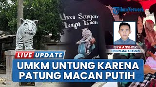 Berkah Viralnya Patung Macan Putih, Penjual Kaos UMKM di Balongjeruk Kediri Kebanjiran Pesanan