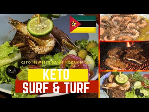 Keto Garlic, Butter & Lemon Prawns on Rump Steak Recipe Keto | Surf &Turf | Low Carb | Mozambique