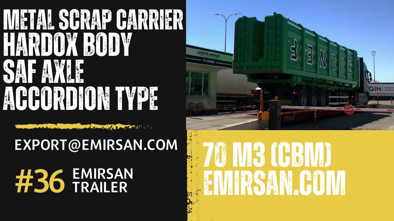 Hardox HB-450 Body Accordion Design Scrap Type Semi Trailer