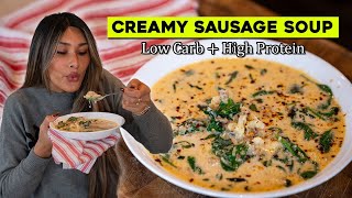 LOW CARB Creamy "Tortellini" Sausage Soup