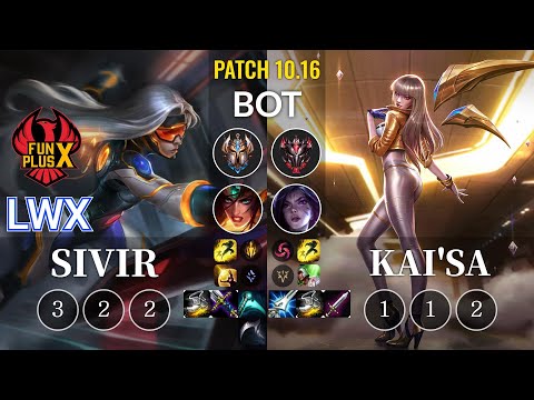 FPX Lwx Sivir vs Kai'Sa Bot - KR Patch 10.16